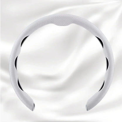 Nexi Customized Car Logo Breathable Ultra-thin 5D Leather & Carbon Car Steering Wheel Cover Universal Fit